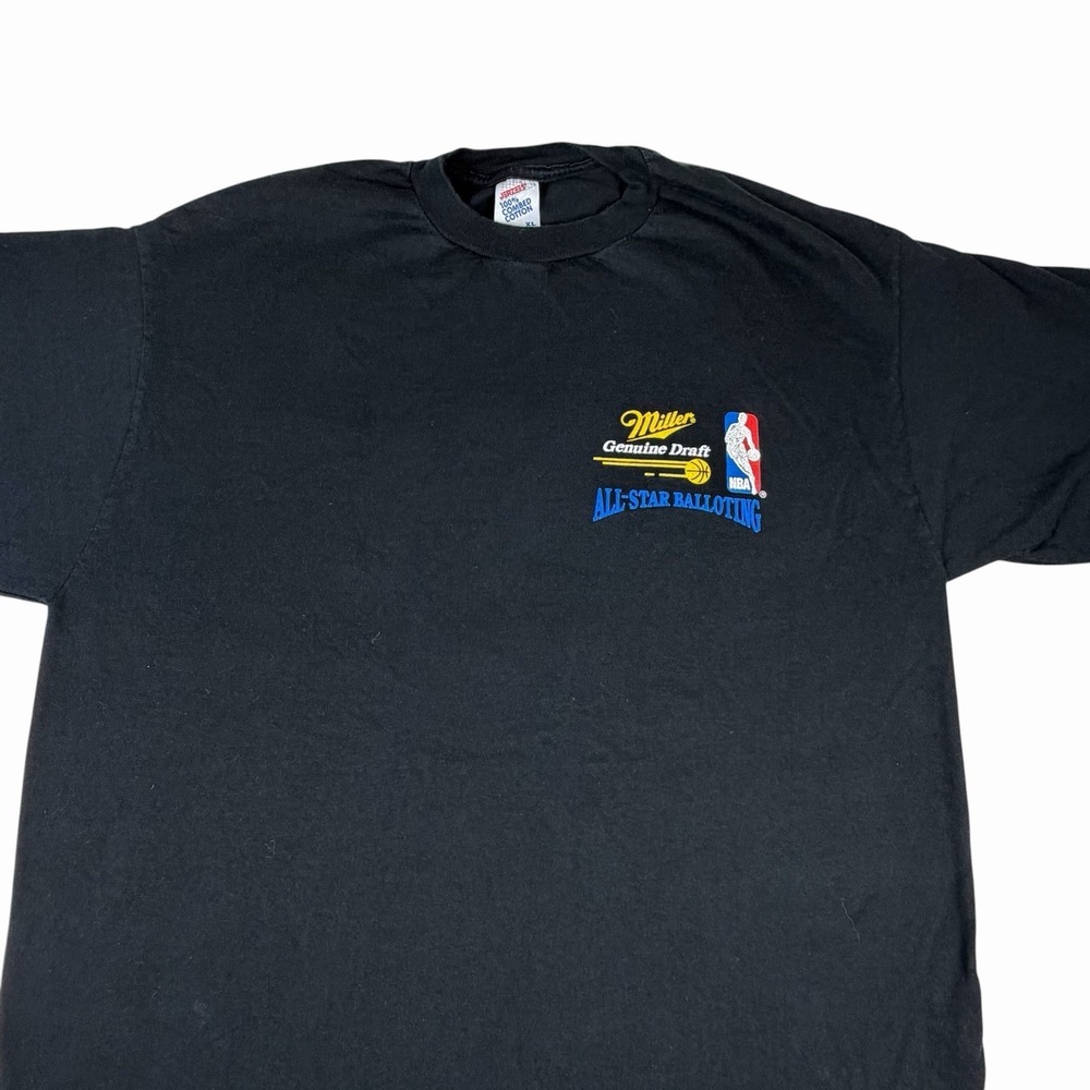 VTG Miller‎ Genuine Draft NBA All Stars Single Stitch T-Shirt Size XL Logo Promo